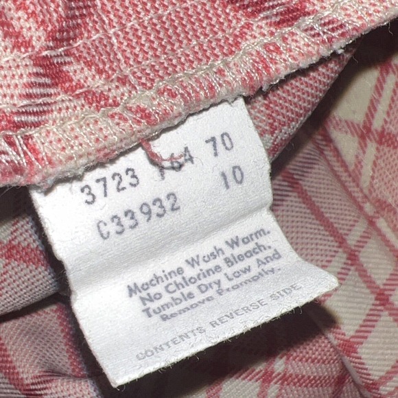 Vtg 70s Barbie Core Pants High Waist Womens Pink Plaid Flare Wide Leg 26 - Picture 6 of 7